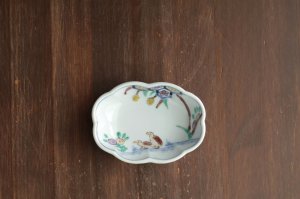 画像1: 色絵粟鶉文楕円輪花皿（小）　/　清水なお子