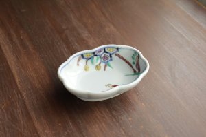 画像2: 色絵粟鶉文楕円輪花皿（小）　/　清水なお子