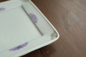 画像5: 色絵花文リム四方小皿　/　清水なお子