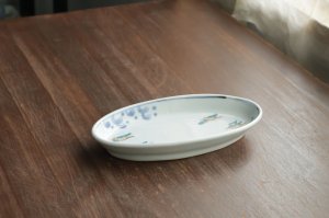 画像2: 色絵波に千鳥文楕円皿　/　清水なお子