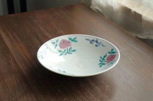 画像1: 色絵牡丹文6寸浅鉢　/　清水なお子