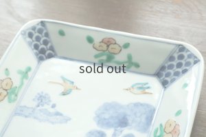 画像4: 色絵花鳥文四方皿　/　清水なお子