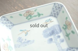 画像5: 色絵花鳥文四方皿　/　清水なお子