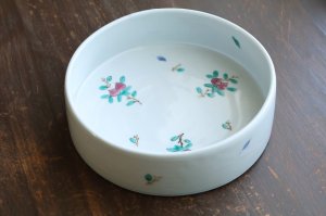 画像1: 色絵桃散らし銅鑼鉢　/　清水なお子