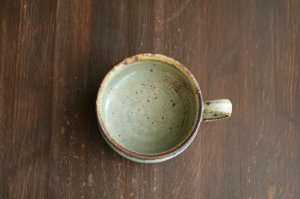 画像2: 竹筒スープマグ　灰釉　呉須　/　福井一伯