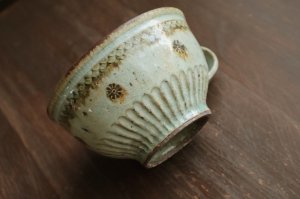 画像2: スープマグ（大）緑灰釉　鉄　/　福井一伯