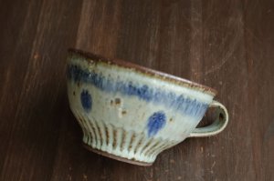 画像2: スープマグ（大）青灰釉　呉須　/　福井一伯