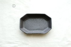 画像2: 耐熱八角皿（M）黒錆　/　石渡磨美