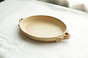 画像1: 耐火オーバルパン（M）白　/　石渡磨美