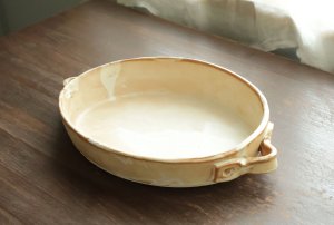 画像1: 耐火オーバルパン（L）　白　/　石渡磨美