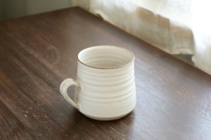 画像1: 鳥ノ子釉（白マット）マグカップ　/　見野大介