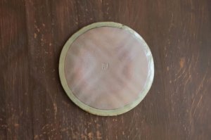 画像2: 樫灰釉（緑）波紋丸皿（5寸）　/　見野大介