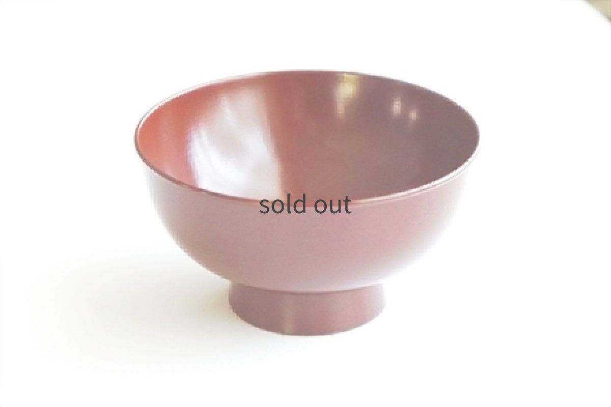 画像1: 時代椀　赤（カバ）弁柄拭漆　/　名古路英介 (1)