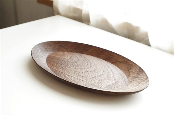 オーバル皿（大）（ウォルナット） / 名古路英介 - うつわと