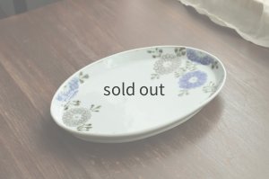 画像2: 色絵（鉄）花唐草楕円皿　/　清水なお子