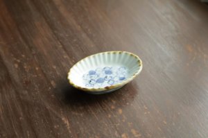 画像2: 花詰文しのぎ楕円豆皿　/　山口利枝