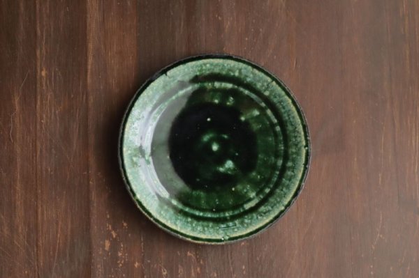 画像1: 織部縁鉄リム5寸皿　/　吉田学 (1)