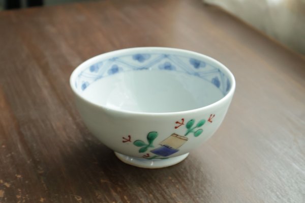 画像1: 色絵飯碗書物文　/　清水なお子 (1)